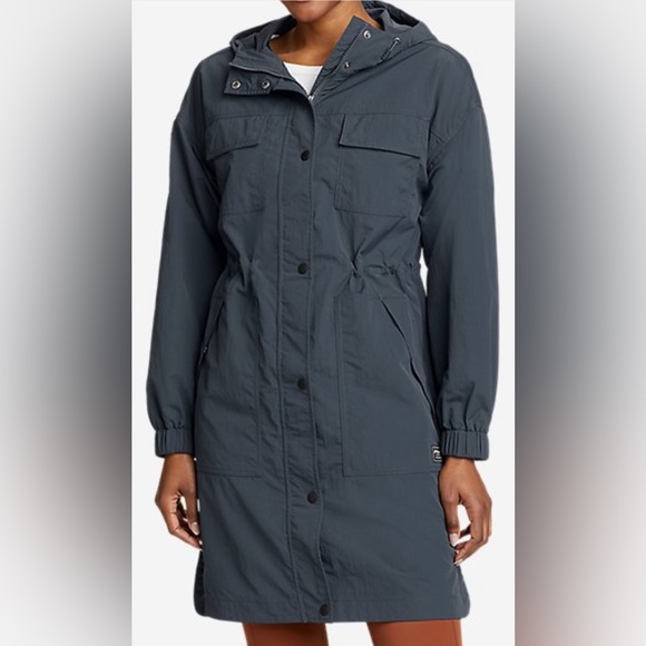 Eddie Bauer Women's Windburst Duster, Storm (Greenish/Grayish)Color Sz Large New - Picture 1 of 10